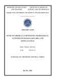 Summary of Chemistry dotoral thesis: Study on chemical constituents and biological activities of Knema pachycarpa and Knema saxatilis