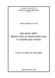 Luận văn Thạc sĩ Toán học: Bất đẳng thức trong lớp các hàm lượng giác và lượng giác ngược