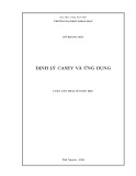 Luận văn Thạc sĩ Toán học: Định lý Casey và ứng dụng