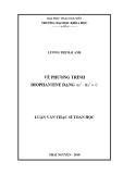Luận văn Thạc sĩ Toán học: Về phương trình Diophantine dạng Ax2-By2=C