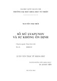 Luận văn Thạc sĩ Khoa học: Số mũ Lyapunov và sự khẳng ổn định