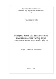 Luận án Tiến sĩ Toán học: Nghiệm β-nhớt của phương trình Hamilton - Jacobi và ứng dụng trong bài toán điều khiển tối ưu