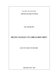 Luận văn Thạc sĩ Toán học: Độ sâu Stanley của Iđêan đơn thức