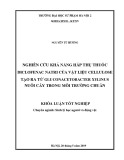 Khóa luận tốt nghiệp đại học: Nghiên cứu về khả năng hấp thụ thuốc Diclofenac natri của vật liệu cellulose tạo ra từ Gluconacetobacter xylinus nuôi cấy trong môi trường chuẩn