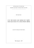 Luận văn Thạc sĩ Toán học: Các tập song xác định duy nhất cho đạo hàm của hàm phân hình