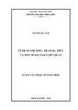 Luận văn Thạc sĩ Toán học: Về hệ số nhị thức, hệ số đa thức và một số bài toán liên quan