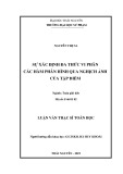 Luận văn Thạc sĩ Toán học: Sự xác định đa thức vi phân các hàm phân hình qua nghịch ảnh của tập điểm