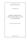 Luận văn Thạc sĩ Toán học: Phương trình hàm và một số tính chất cực trị của hàm số học