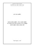 Luận văn Thạc sĩ Toán học: Hàm đơn điệu, tựa đơn điệu và một số ứng dụng của phép đơn điệu hóa hàm số