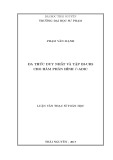 Luận văn Thạc sĩ Toán học: Đa thức duy nhất và tập BI-URS cho hàm phân hình p-adic