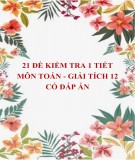 21 Đề kiểm tra 1 tiết  môn Toán (Giải tích) lớp 12 có đáp án