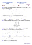 Đề kiểm tra 1 tiết học kì 1 môn Toán (Giải tích) lớp 12 năm 2019-2020 - THPT Nguyễn Bỉnh Khiêm, Gia Lai