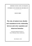 Doctor of Philosophy in Business Administration: The roles of student trust, identity and commitment in the relationship between university reputation and behavioral intention