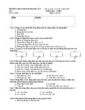 Đề kiểm tra 1 tiết học kì 2 môn Vật lí lớp 7 năm 2019-2020 - THCS Khánh Thạnh Tân