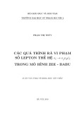 Luận văn Thạc sĩ Khoa học vật chất: Các quá trình rã vi phạm số lepton thế hệ ei - ejekel trong mô hình Zee - Babu