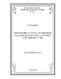 Luận án Tiến sĩ Vật lý: Tính chất điện và từ của các Perovskite La2/3Ca1/3(Pb1/3)Mn1- xTMxO3 (TM = Co, Zn) trong vùng nhiệt độ 77 – 300k