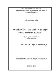 Luận văn Thạc sĩ Khoa học: Nghiên cứu tính chất vật liệu nano ZnO pha tạp Eu3+