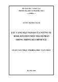 Luận văn Thạc sĩ Khoa học vật chất: Lực căng mặt ngoài của ngƣng tụ Bose - Einstein một thành phần trong thống kê chính tắc