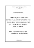 Khóa luận tốt nghiệp: Thực trạng ô nhiễm môi trường và giải pháp xử lý vải vụn trong hoạt động may mặc tại xã Mỹ Thắng, huyện Mỹ Lộc, tỉnh Nam Định