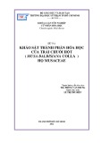 Khóa luận tốt nghiệp đại học: Khảo sát thành phần hóa học của trái chuối hột (Musa balbisiana Colla) họ Musaceae