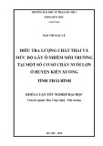 Khóa luận tốt nghiệp: Điều tra lượng chất thải và mức độ gây ô nhiễm môi trường tại một số cơ sở chăn nuôi lợn ở huyện Kiến Xương tỉnh Thái Bình