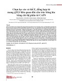 Chọn lọc các cá thể F2 đồng hợp tử mang QTL9 liên quan đến cấu trúc bông lúa bằng chỉ thị phân tử CAPS