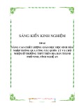 Sáng kiến kinh nghiệm THPT: Nâng cao chất lượng giáo dục học sinh hòa nhập thông qua công tác quản lý và chủ nhiệm ở trường THPT trên địa bàn thành phố Vinh, tỉnh Nghệ An