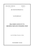 Luận văn Thạc sĩ Quản lý công: Hoạt động giám sát của Hội đồng nhân dân tỉnh Đồng Tháp