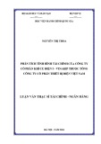 Luận văn Thạc sĩ Tài chính Ngân hàng: Phân tích tình hình tài chính của Công ty cổ phần khí cụ điện 1 – VINAKIP thuộc Tổng Công ty CP thiết bị điện Việt Nam
