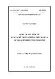 Luận văn Thạc sĩ Quản lý công: Quản lý nhà nước về làng nghề truyền thống trên địa bàn huyện Quỳnh Phụ tỉnh Thái Bình