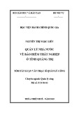 Tóm tắt Luận văn Thạc sĩ Quản lý công: Quản lý nhà nước về Bảo hiểm thất nghiệp ở tỉnh Quảng Trị