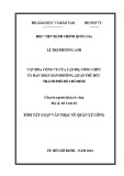 Tóm tắt Luận văn Thạc sĩ Quản lý công: Văn hóa công vụ của cán bộ, công chức Ủy ban nhân dân phường, quận Thủ Đức, Thành phố Hồ Chí Minh