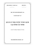 Luận văn Thạc sĩ Quản lý công: Quản lý nhà nước về du lịch tại tỉnh Tây Ninh