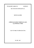 Luận văn Thạc sĩ Chính sách công: Chính sách phát triển du lịch tại tỉnh Bắc Ninh