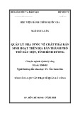 Tóm tắt Luận văn Thạc sĩ Quản lý công: Quản lý nhà nước về chất thải rắn sinh hoạt trên địa bàn thành phố Thủ Dầu Một, tỉnh Bình Dương