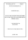 Tóm tắt Luận văn Thạc sĩ Quản lý công: Quản lý nhà nước đối với doanh nghiệp đầu tư trực tiếp nước ngoài trên địa bàn tỉnh Bắc Giang