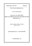 Tóm tắt Luận văn Thạc sĩ Quản lý công: Năng lực của công chức Tỉnh Luang Phra Bang nước Cộng hòa Dân chủ Nhân dân Lào