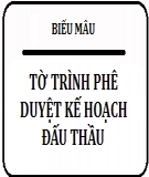 Tờ trình phê duyệt kế hoạch đấu thầu