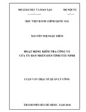 Luận văn Thạc sĩ Quản lý công: Hoạt động kiểm tra công cụ của Ủy ban nhân dân tỉnh Tây Ninh