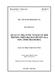 Tóm tắt Luận văn Thạc sĩ Quản lý công: Quản lý Nhà nước về bảo vệ môi trường trên địa bàn huyện Nga Sơn, tỉnh Thanh Hóa