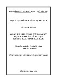 Tóm tắt Luận văn Thạc sĩ Quản lý công: Quản lý nhà nước về đăng ký hộ tịch ở cấp xã, huyện Krông Pắc, tỉnh Đắk Lắk