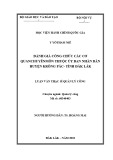 Tóm tắt Luận văn Thạc sĩ Quản lý công: Đánh giá công chức các cơ quan chuyên môn thuộc UBND huyện Krông Pắc, tỉnh Đắk Lắc