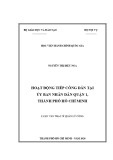 Luận văn Thạc sĩ Quản lý công: Hoạt động tiếp công dân tại Ủy ban nhân dân Quận 1, Thành phố Hồ Chí Minh