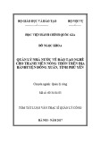 Tóm tắt Luận văn Thạc sĩ Quản lý công: Quản lý nhà nước về đào tạo nghề cho thanh niên nông thôn trên địa bàn huyện Đồng Xuân tỉnh Phú Yên