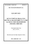 Tóm tắt Luận văn Thạc sĩ Quản lý công: Quản lý thuế giá trị gia tăng đối với các doanh nghiệp vừa và nhỏ tại Chi cục thuế thành phố Huế, tỉnh Thừa Thiên Huế