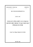 Luận văn Thạc sĩ Quản lý công: Năng lực công chức các cơ quan chuyên môn thuộc Ủy ban nhân dân tỉnh Quảng Ninh