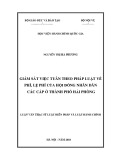 Luận văn Thạc sĩ Luật Hiến pháp và Luật Hành chính: Giám sát việc tuân theo pháp luật về phí, lệ phí của Hội đồng nhân dân các cấp ở thành phố Hải Phòng