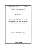 Luận văn Thạc sĩ Quản lý công: Quản lý nhà nước về đào tạo nghề cho lao động nông thôn trên địa bàn thị xã Sơn Tây, thành phố Hà Nội