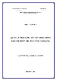 Luận văn Thạc sĩ Quản lý công: Quản lý nhà nước đối với hoạt động báo chí trên địa bàn tỉnh Cao Bằng