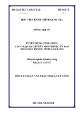 Tóm tắt Luận văn Thạc sĩ Quản lý công: Tuyển dụng công chức các cơ quan chuyên môn thuộc Ủy ban nhân dân huyện, tỉnh Cao Bằng